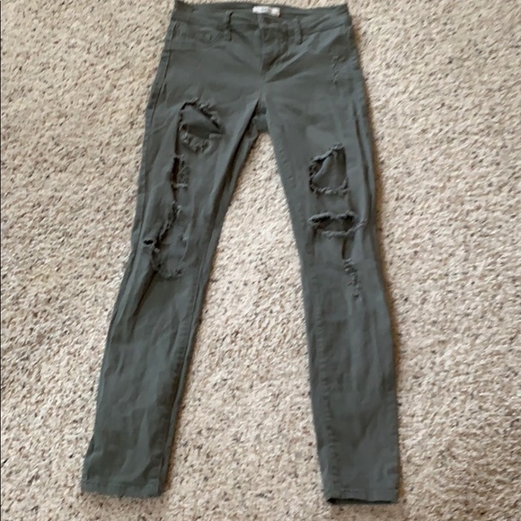 army fatigue distressed jeans